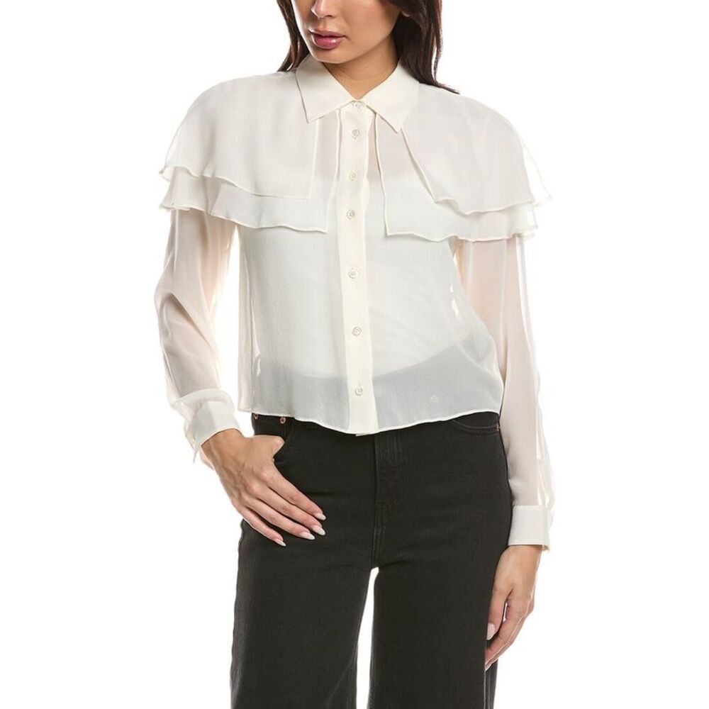Frame Denim Womens Frame The Silk Cape Blouse